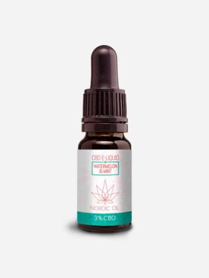 CBD e-liquid med vandmelon- og mintsmag i 10ml flaske